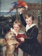 William Charles Ross Prince Ernest and Prince Edward of Leiningen oil painting on canvas